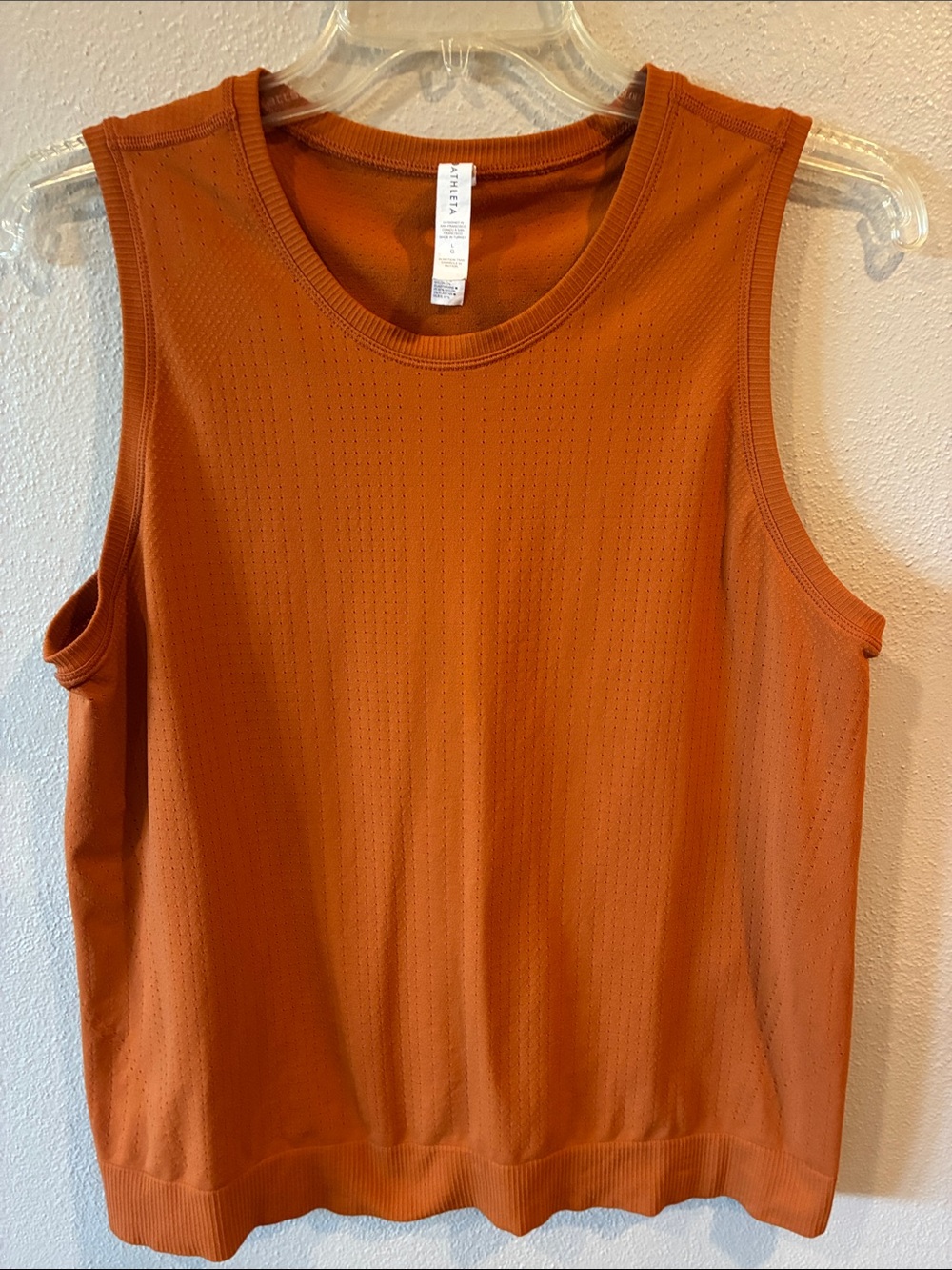 Athleta Rust Orange Ribbed Performance Tank - Picture 1 of 2